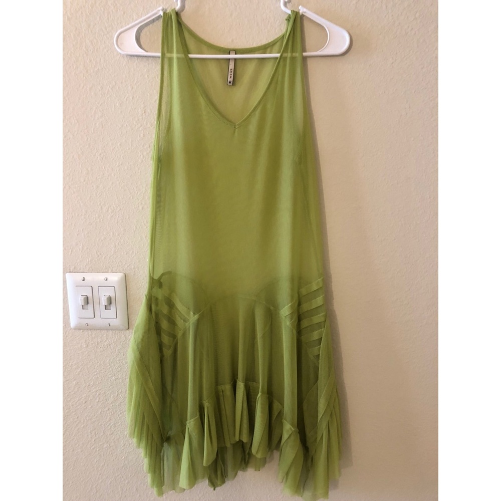 Lime Green Sheer Slip Dress Size Small